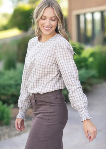 Blake Cinched Sleeve Blouse - IC Tops