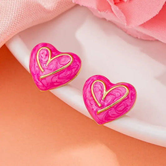 Blessed Heart – Pink Earrings