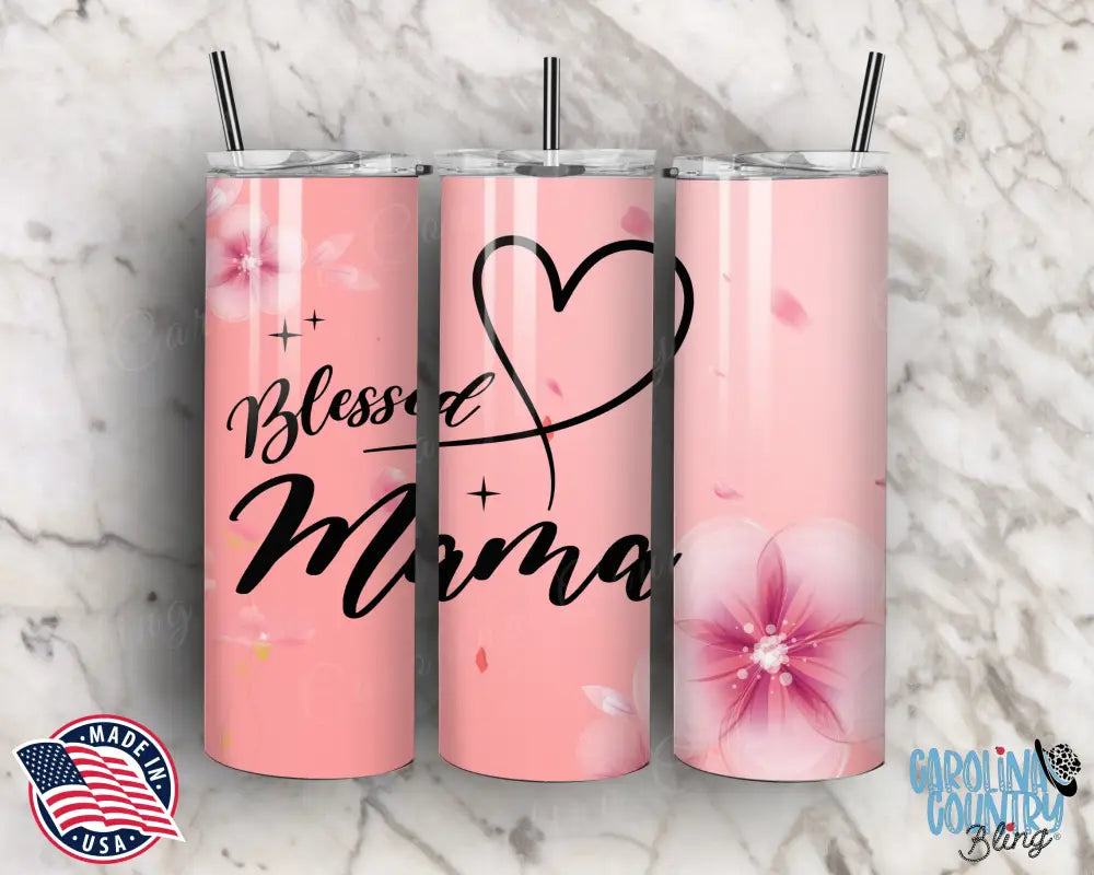 Blessed Mama – Pink Tumbler