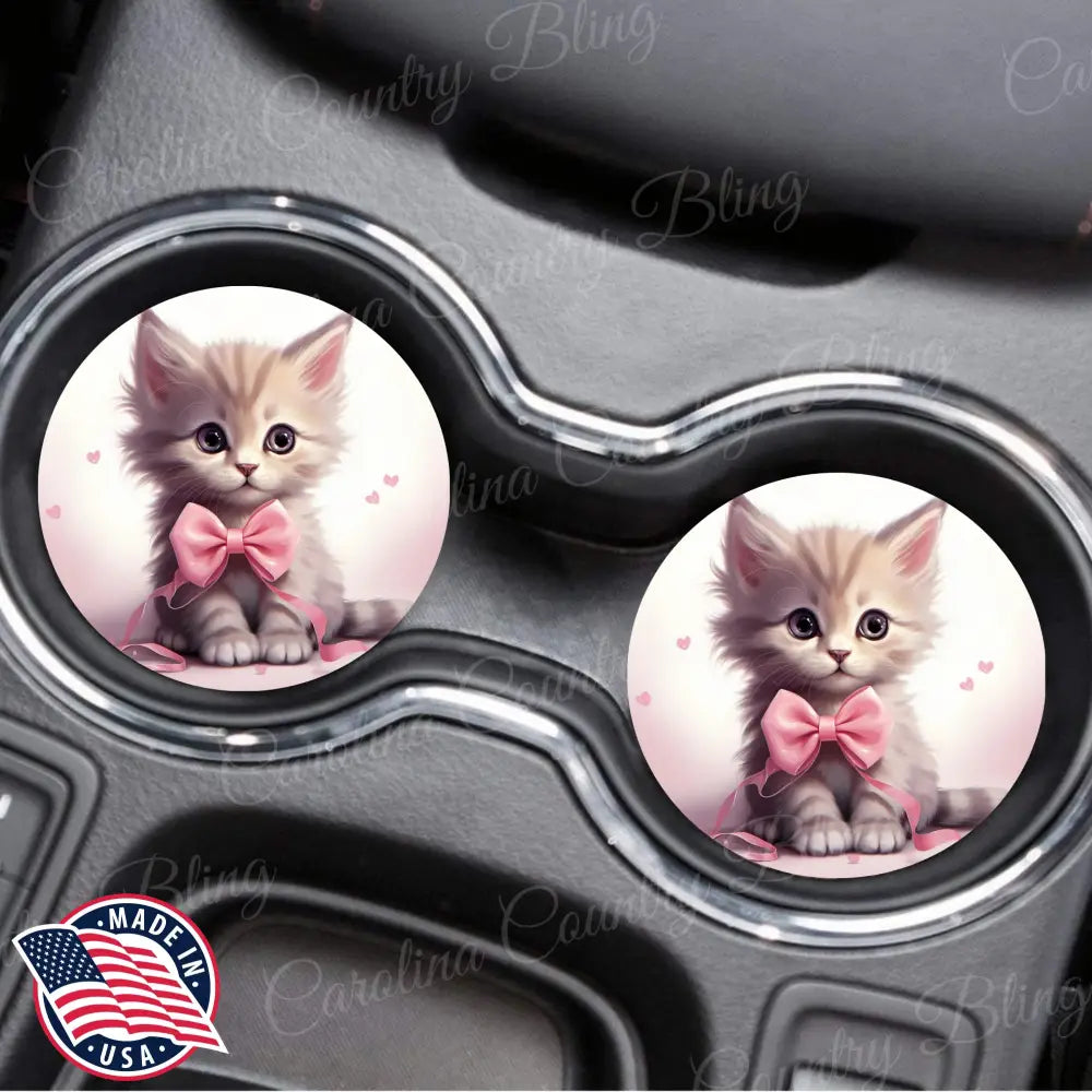 Bow-Tastic Pink Car Coaster