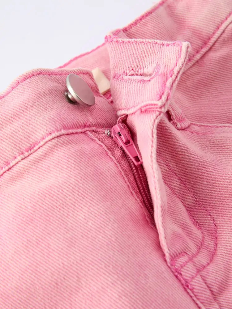 Pink Bow Girls Denim Pants - Jeans