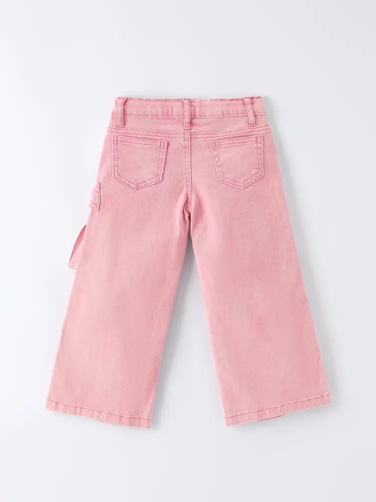 Pink Bow Girls Denim Pants - Jeans
