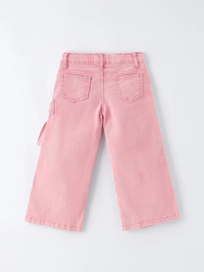 Pink Bow Girls Denim Pants - Jeans