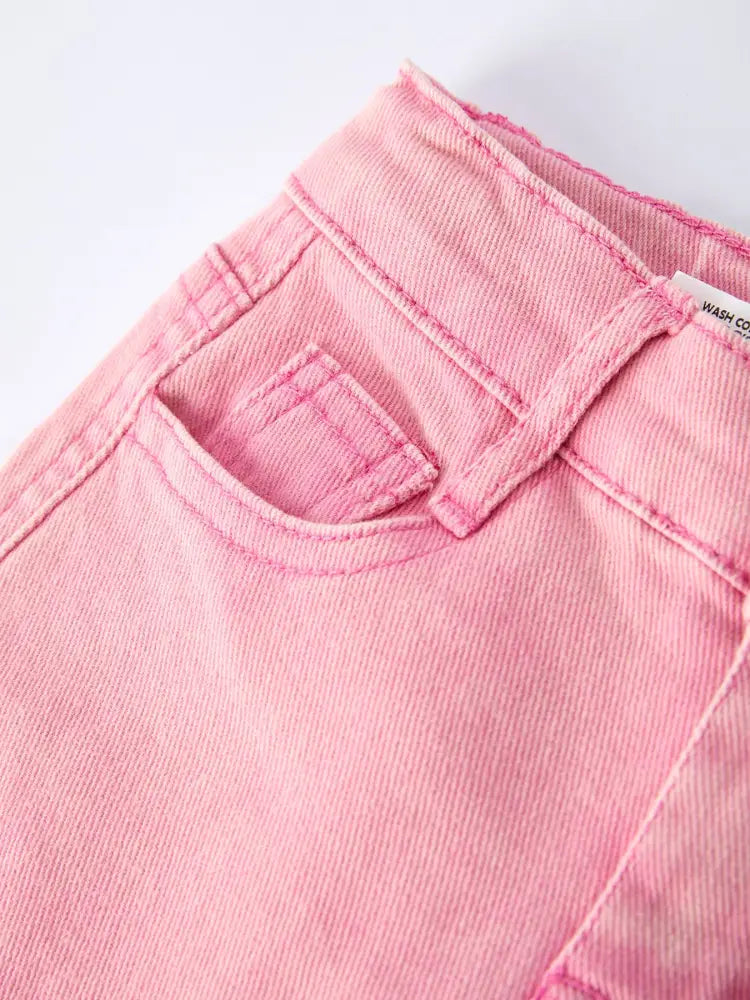Pink Bow Girls Denim Pants - Jeans
