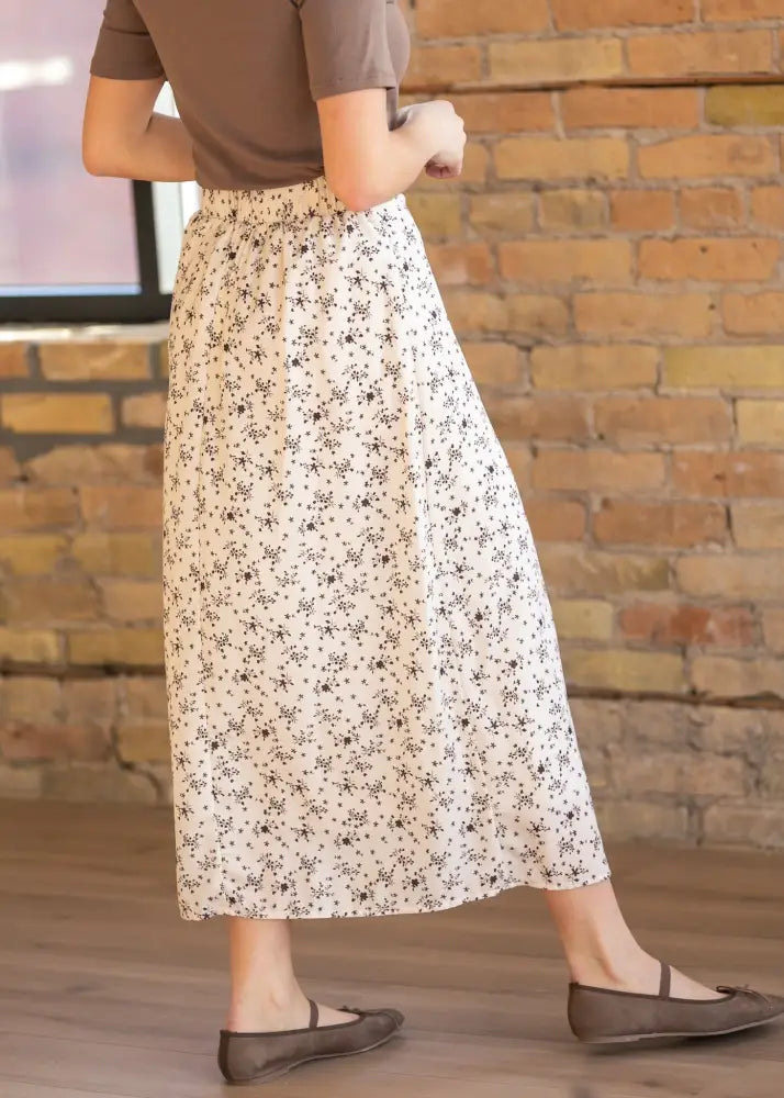 Braylyn Brown Floral Midi Skirt - FINAL SALE - IC Skirts