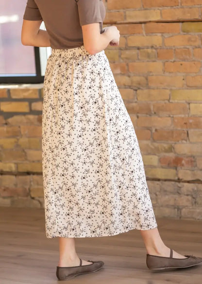 Braylyn Brown Floral Midi Skirt - FINAL SALE - IC Skirts