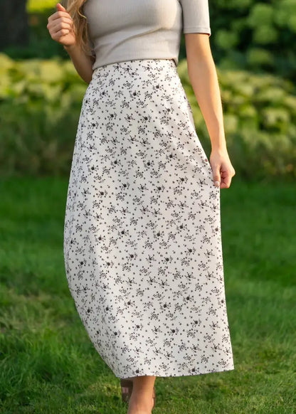 Braylyn Brown Floral Midi Skirt - FINAL SALE - IC Skirts