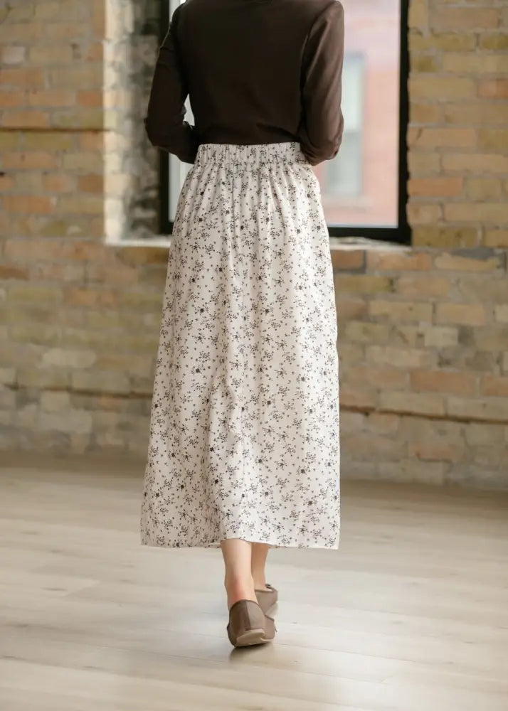 Braylyn Brown Floral Midi Skirt - FINAL SALE - IC Skirts