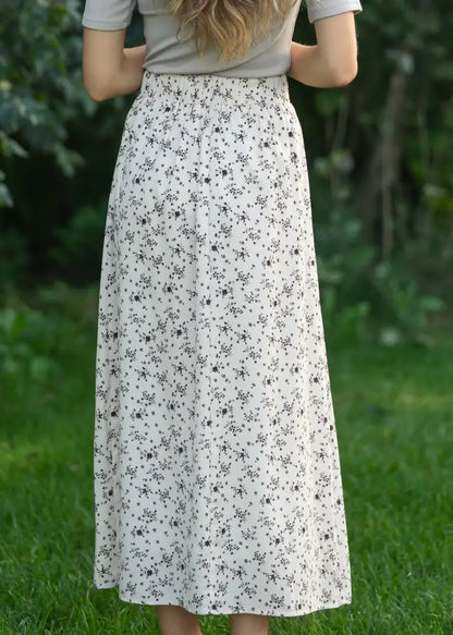 Braylyn Brown Floral Midi Skirt - FINAL SALE - IC Skirts