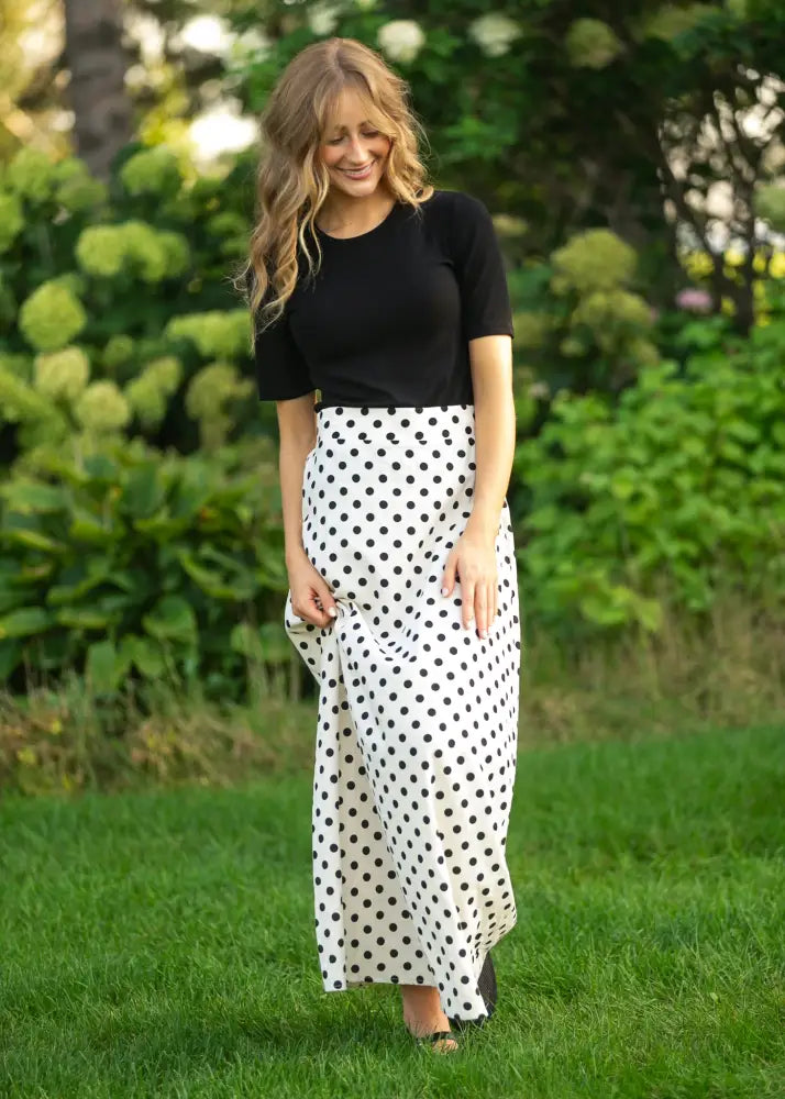 Braylyn Polka Dot Maxi Skirt - IC Skirts