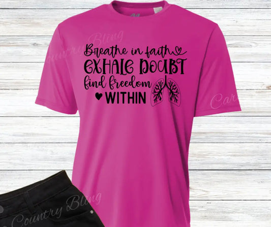 Breathe In Faith – Multi Small / Short / Fuchsia Shirt