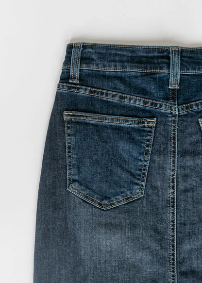 Bria Dark Wash Denim Maxi Skirt - FINAL SALE - IC Skirts