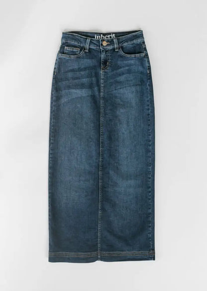 Bria Dark Wash Denim Maxi Skirt - FINAL SALE - IC Skirts