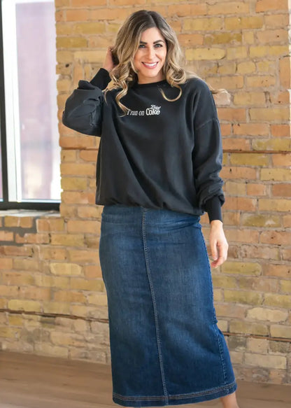 Bria Dark Wash Denim Maxi Skirt - FINAL SALE - IC Skirts