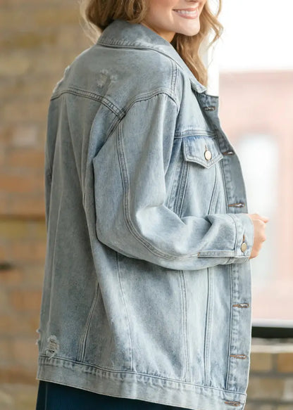 Brinx Light Wash Oversized Denim Jacket - IC Layering Essentials
