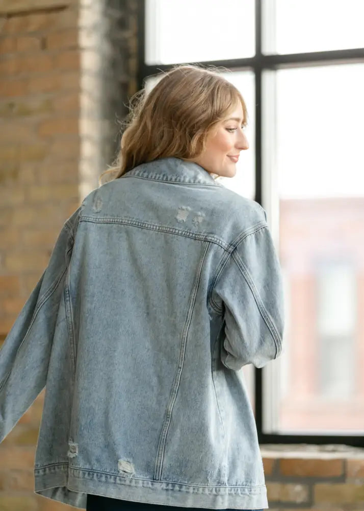 Brinx Light Wash Oversized Denim Jacket - IC Layering Essentials