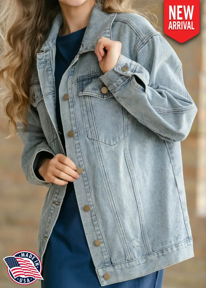 Brinx Light Wash Oversized Denim Jacket - IC Layering Essentials