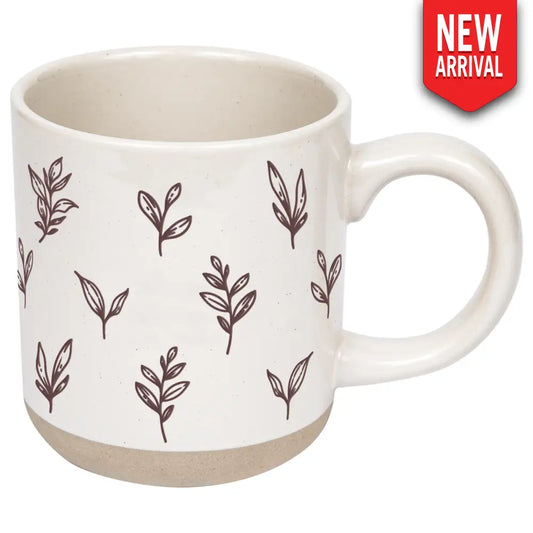 Brown Leaves 14 oz Stoneware Coffee Mug Coffee Mugs