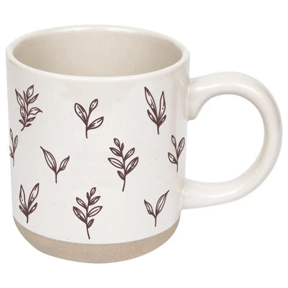 Brown Leaves 14 oz Stoneware Coffee Mug Coffee Mugs