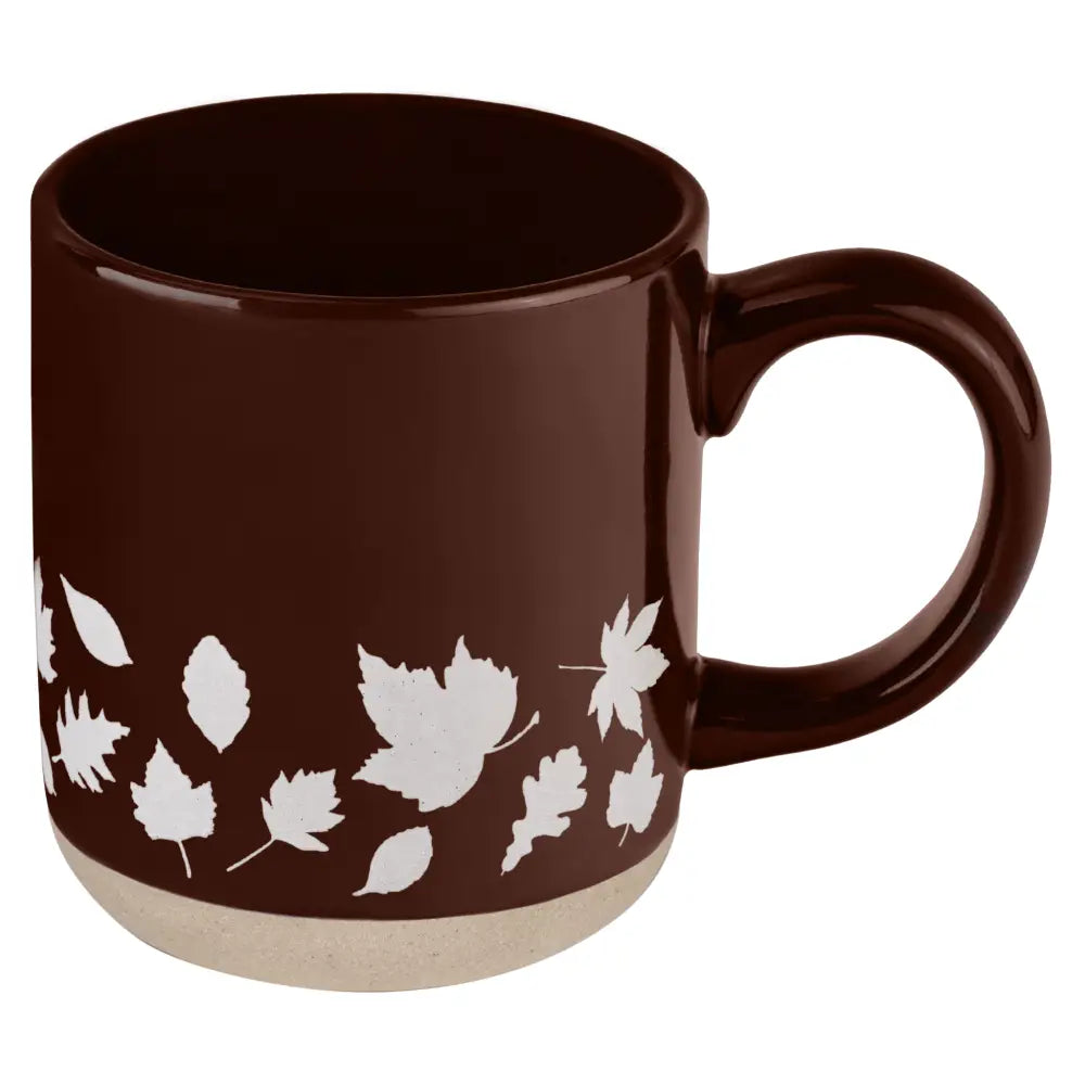 Brown Leaves 14 oz Stoneware Coffee Mug - Coffee Mugs