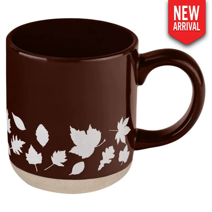 Brown Leaves 14 oz Stoneware Coffee Mug - Coffee Mugs