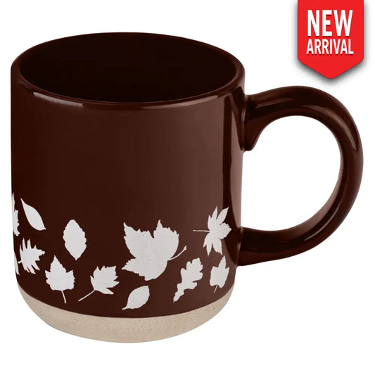 Brown Leaves 14 oz Stoneware Coffee Mug - Coffee Mugs