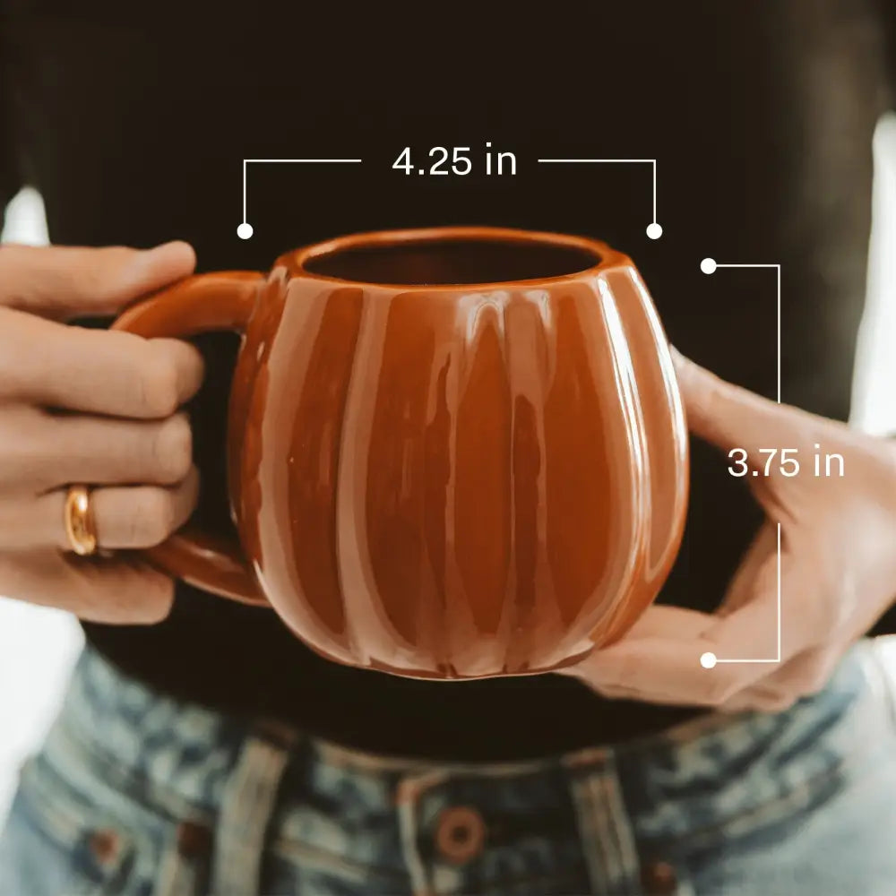 Brown Pumpkin 19 oz Figural Coffee Mug - Coffee Mugs