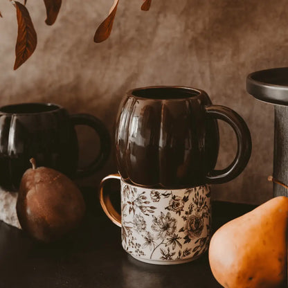 Brown Pumpkin 19 oz Figural Coffee Mug - Coffee Mugs