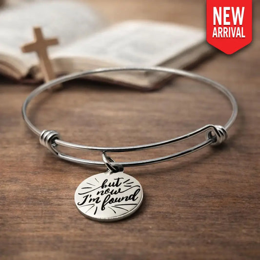 Luke 15 24 But Now I’m Found Bracelet Stainless Steel Faith Bracelet Christian Gift Expanding Bangle Jewelry - Bracelets