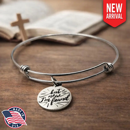 Luke 15 24 But Now I’m Found Bracelet Stainless Steel Faith Bracelet Christian Gift Expanding Bangle Jewelry - Bracelets