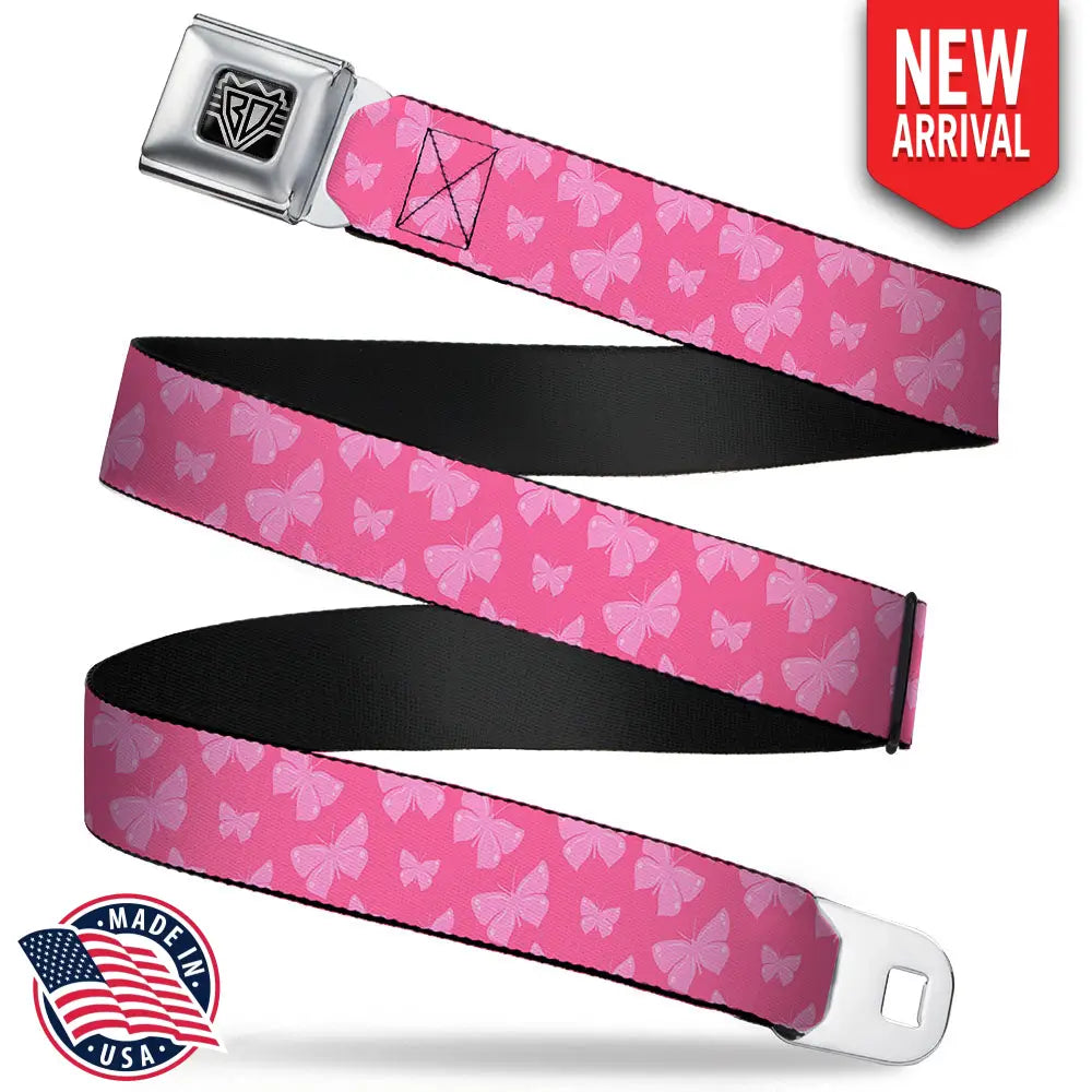 Butterflies - Pink Seatbelt Belts