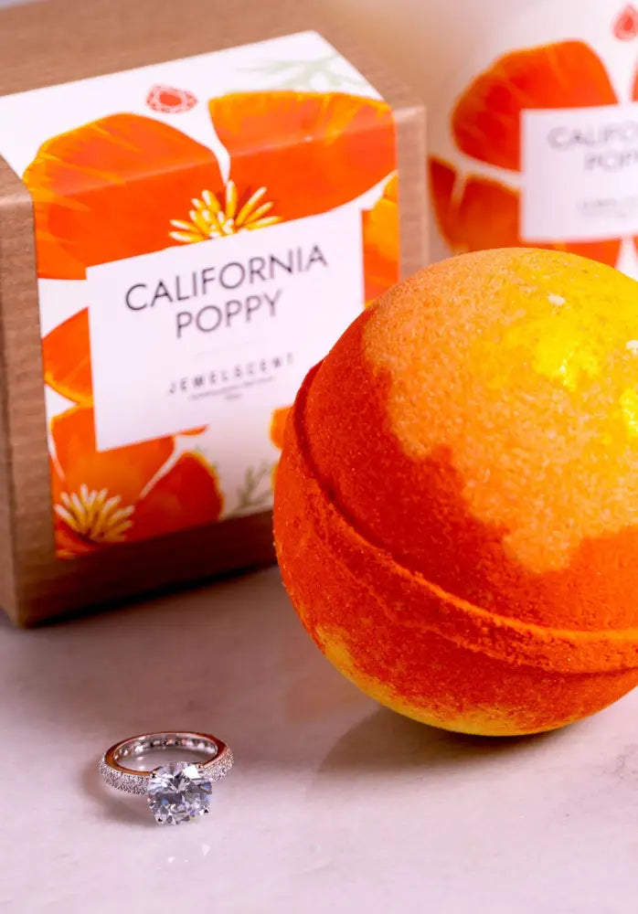 California Poppy 10oz Mystery Jewelry Bath Bomb - Bath Bomb