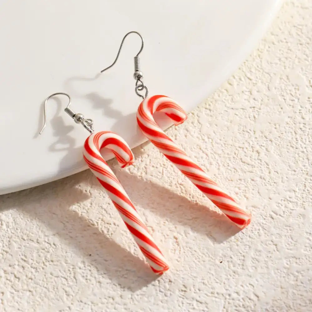 Candy Cane – Red Earrings