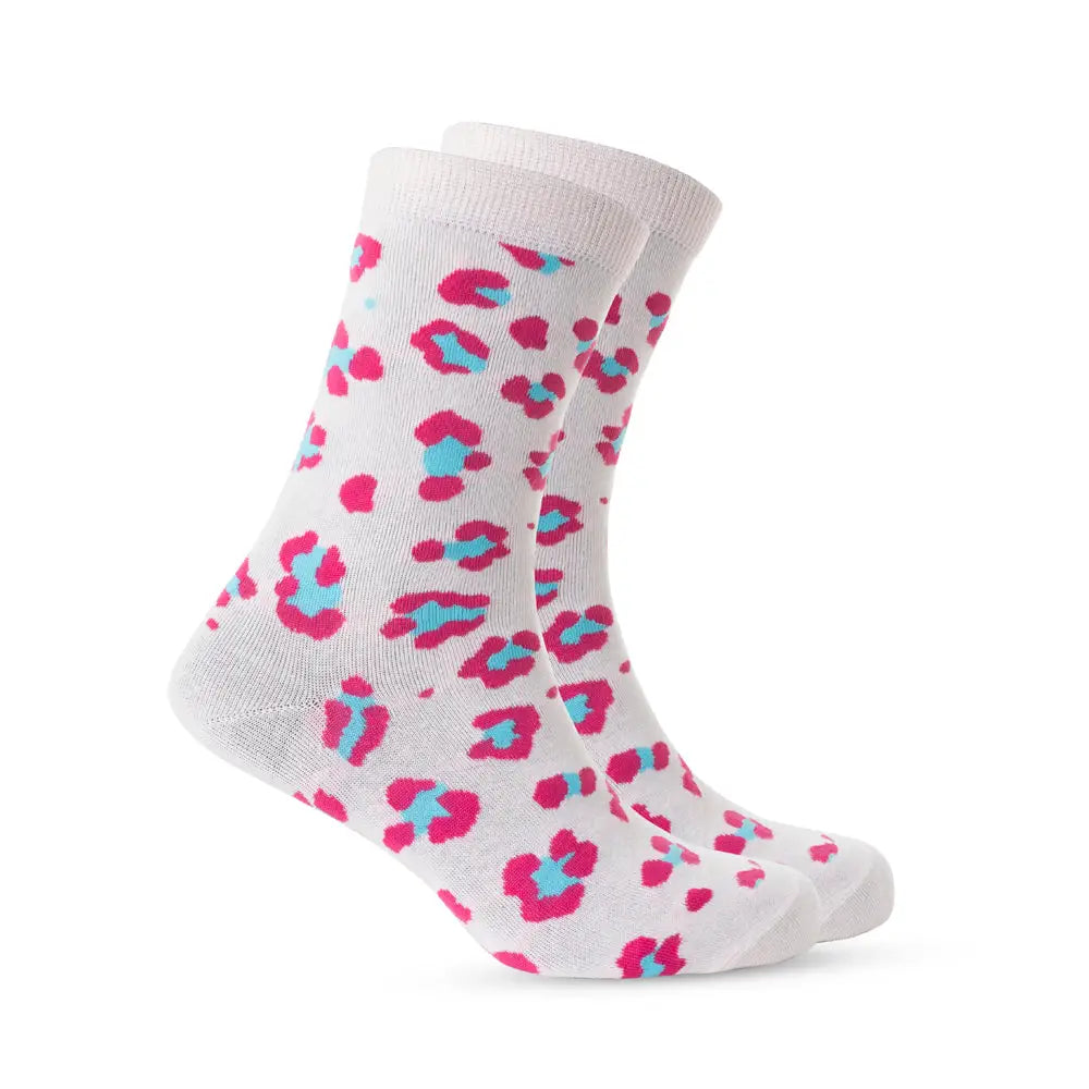 Candy Leopard Lacy Socks In Light Pink - Socks