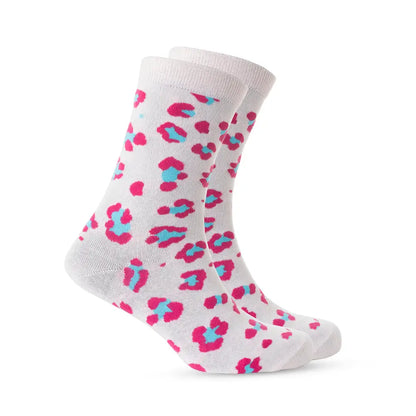 Candy Leopard Lacy Socks In Light Pink - Socks