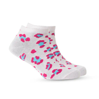 Candy Leopard Lacy Ankle Socks In Light Pink - Socks