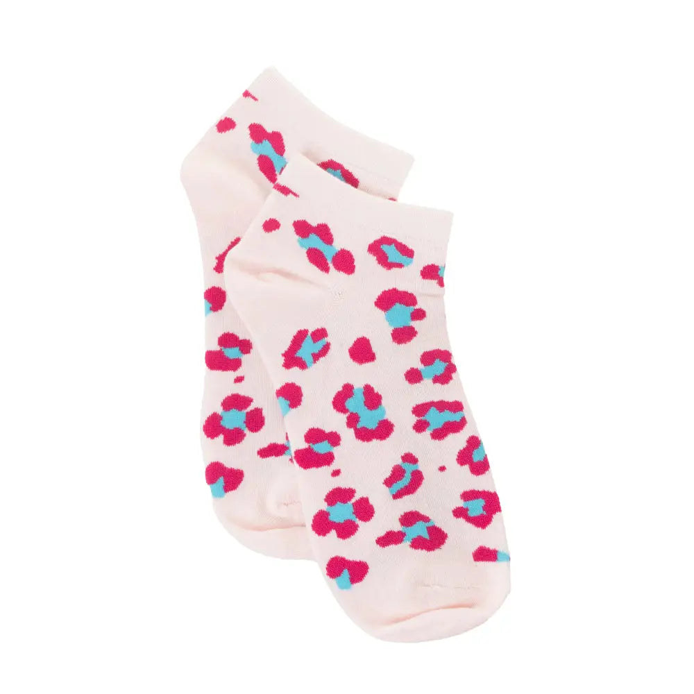 Candy Leopard Lacy Ankle Socks In Light Pink - Socks
