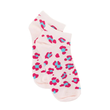 Candy Leopard Lacy Ankle Socks In Light Pink - Socks