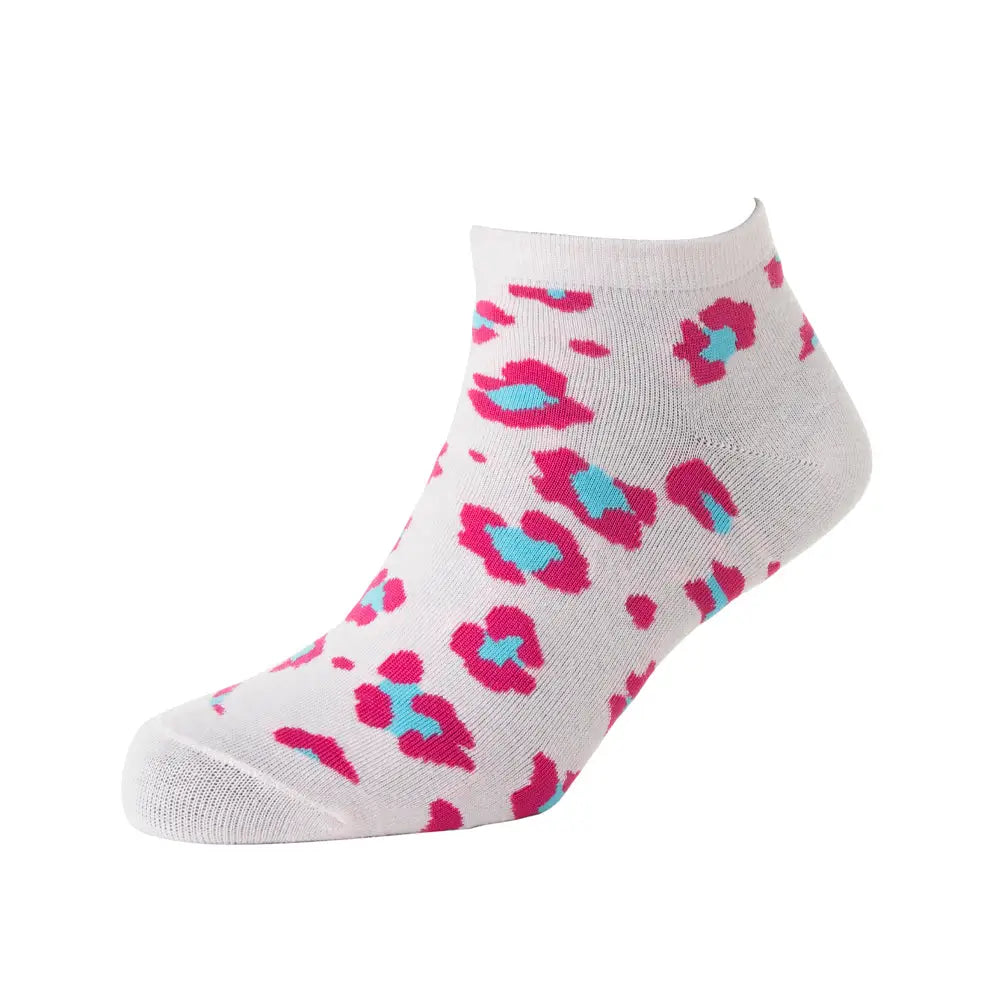 Candy Leopard Lacy Ankle Socks In Light Pink - Socks