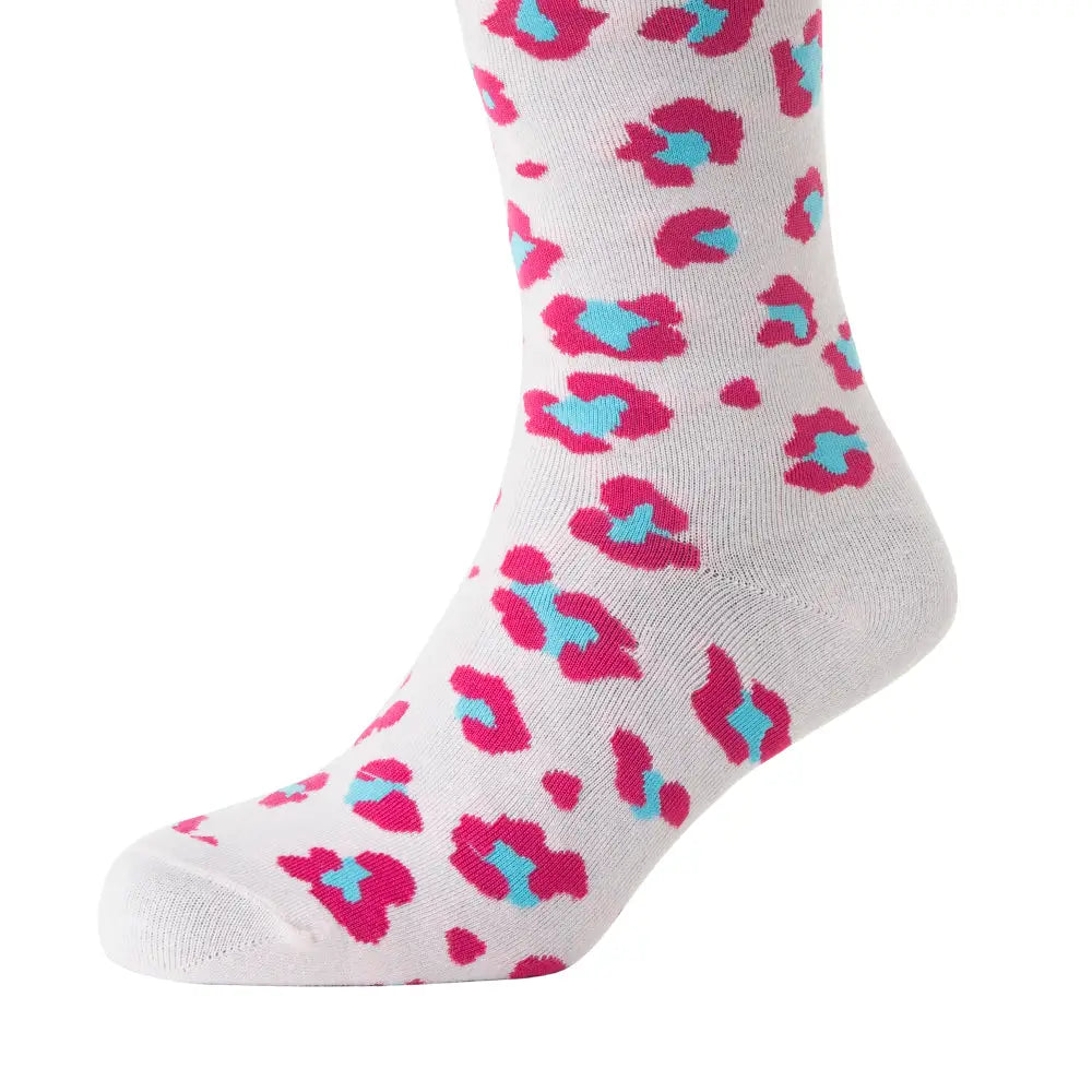Candy Leopard Lacy Socks In Light Pink - Socks