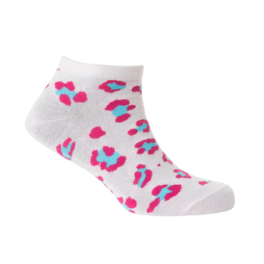 Candy Leopard Lacy Ankle Socks In Light Pink - Socks
