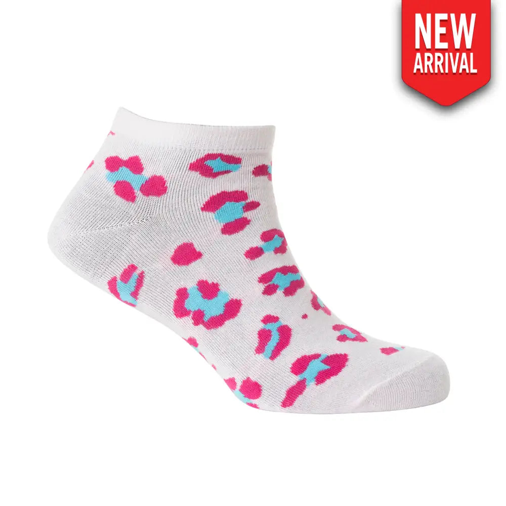 Candy Leopard Lacy Ankle Socks In Light Pink - Socks