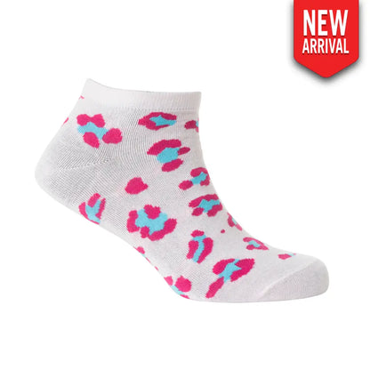 Candy Leopard Lacy Ankle Socks In Light Pink - Socks