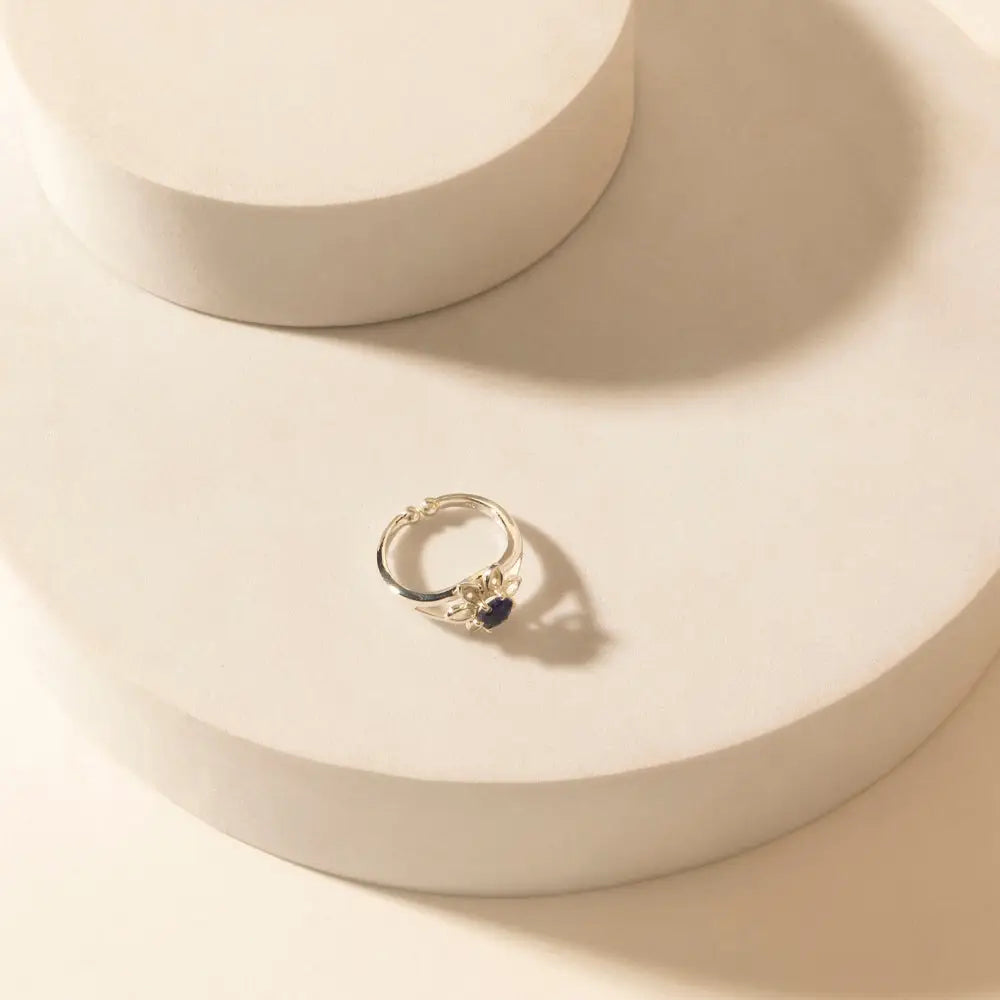 Myra Canyon Dew Sterling Silver Ring in Starlit Navy - Starlit Navy - Jewelry