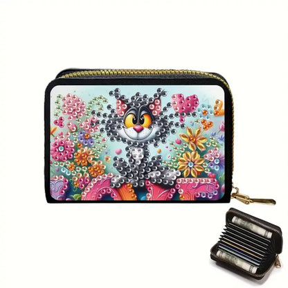 Card Wallet Diamond Painting Kit - Silly Cat - Art & Craft Kits