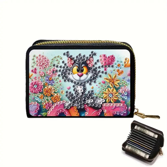 Card Wallet Diamond Painting Kit - Silly Cat - Art & Craft Kits