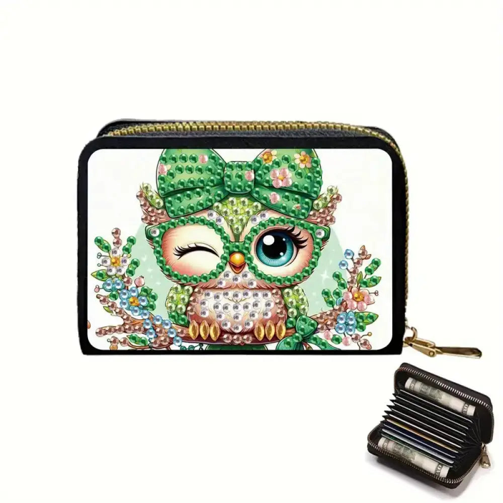 Card Wallet Diamond Painting Kit - Winking Owl - Art & Craft Kits