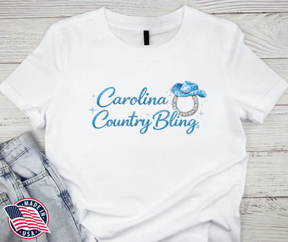 Carolina Country Bling - Blue Small / Short Shirt