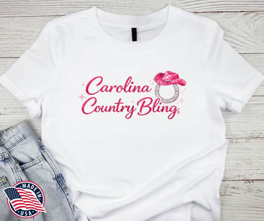 Carolina Country Bling - Pink Small / Short Shirt