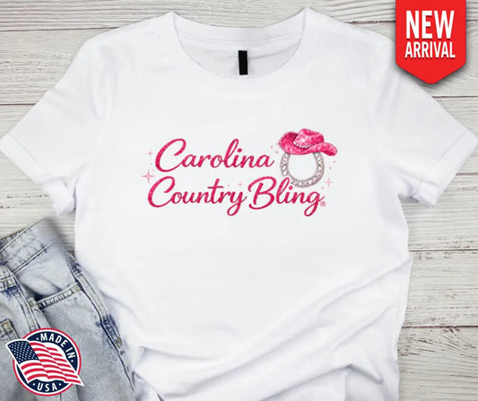 Carolina Country Bling - Pink Small / Short Shirt